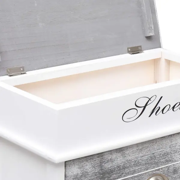 Hall-valge paulowniapuidust kingakapp 2 kallutatava sahtliga, 50 x 28 x 98 cm – 7