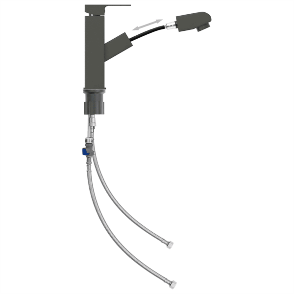 Vannitoa segisti väljatõmmatava tilaga, hall, roostevaba teras, 157 x 172 mm – 2