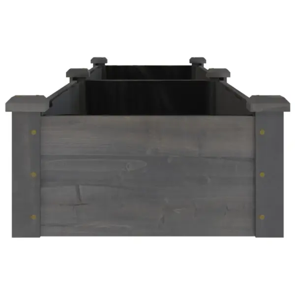 Hall voodriga puidust aia taimelava, nulupuit, 240 x 45 x 25 cm – 5