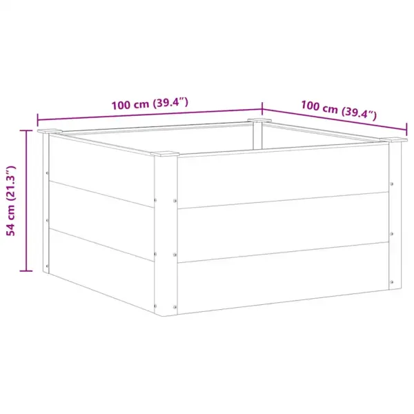 Hall WPC ja alumiiniumist aia taimelava, 100 x 100 x 54 cm – 8