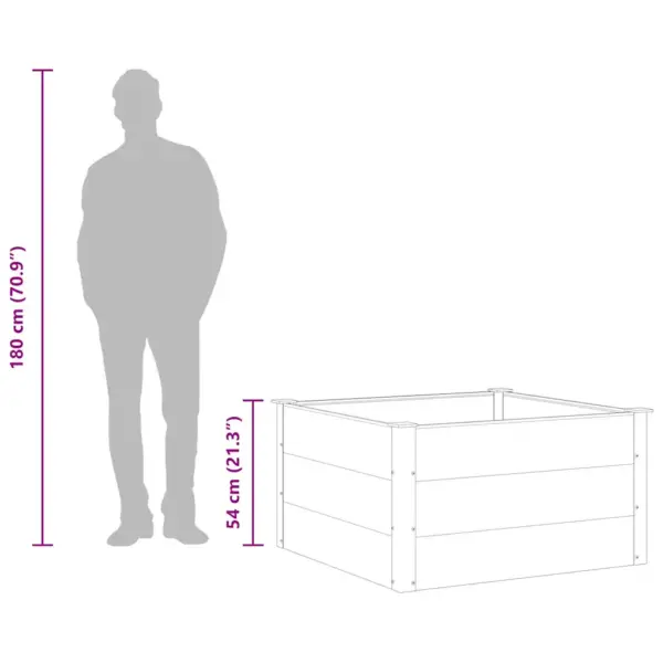Hall WPC ja alumiiniumist aia taimelava, 100 x 100 x 54 cm – 9