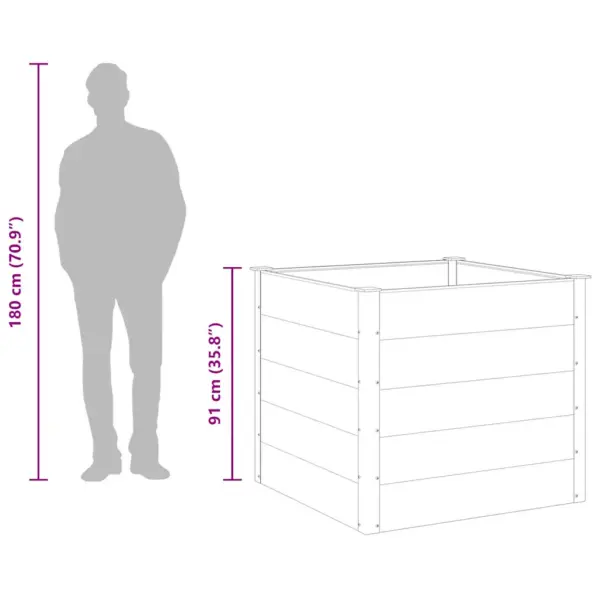 Aia taimelava WPC-st ja alumiiniumist, hall, 100 x 100 x 91 cm – 9