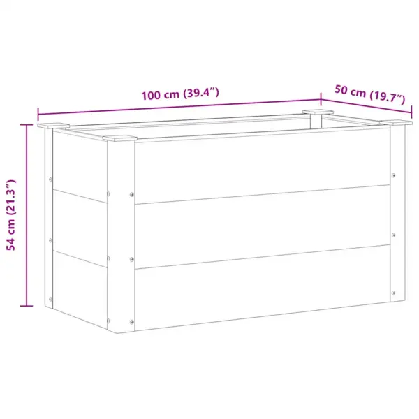 Aia taimelava WPC puidu-plasti segust ja alumiiniumist, hall, 100 x 50 x 54 cm – 8