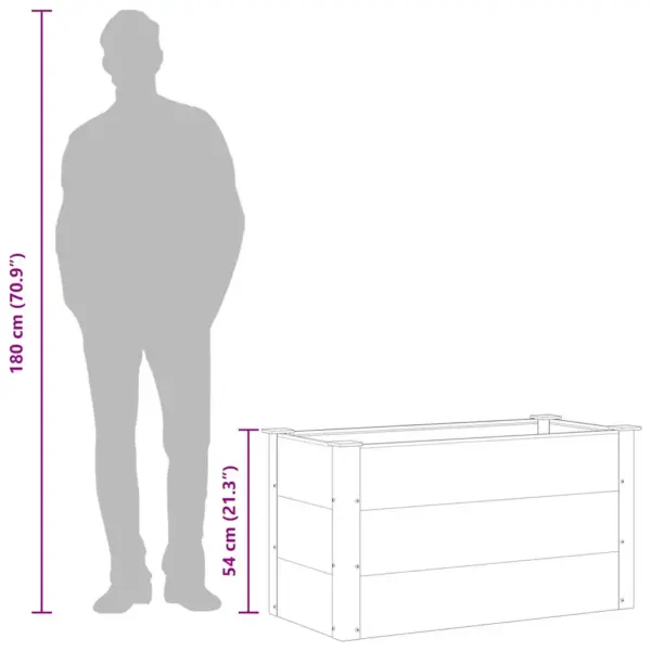 Aia taimelava WPC puidu-plasti segust ja alumiiniumist, hall, 100 x 50 x 54 cm – 9