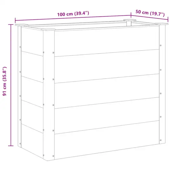 Hall WPC aia taimelava avatud alaosaga, 100 x 50 x 91 cm – 8