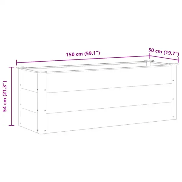 Hall aia taimelava WPC-st ja alumiiniumist, 150 x 50 x 54 cm – 8