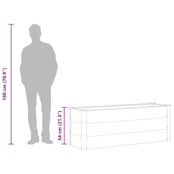 Hall aia taimelava WPC-st ja alumiiniumist, 150 x 50 x 54 cm – 9