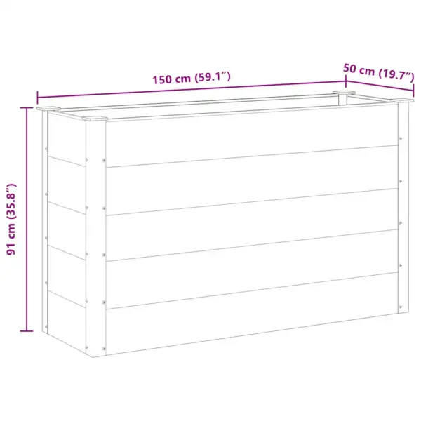 Aia taimelava WPC-st ja alumiiniumist, hall, 150 x 50 x 91 cm – 7