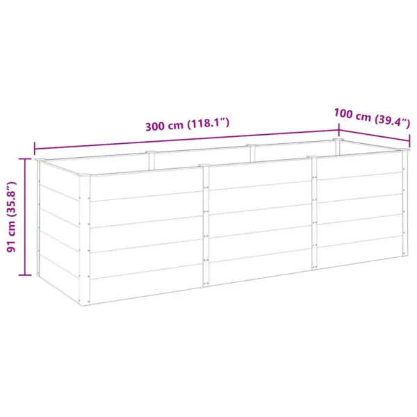Hall WPC aia taimelava, 300 x 100 x 91 cm, ilmastikukindel – 7
