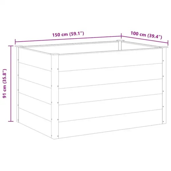 Hall WPC aia taimelava alumiiniumiga, 150 x 100 x 91 cm – 8