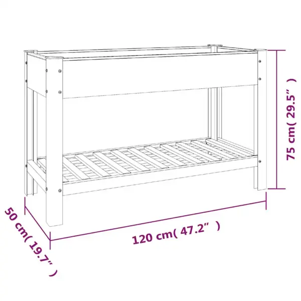 Aia taimelava riiuliga, hall WPC, 120 x 50 x 75 cm – 7