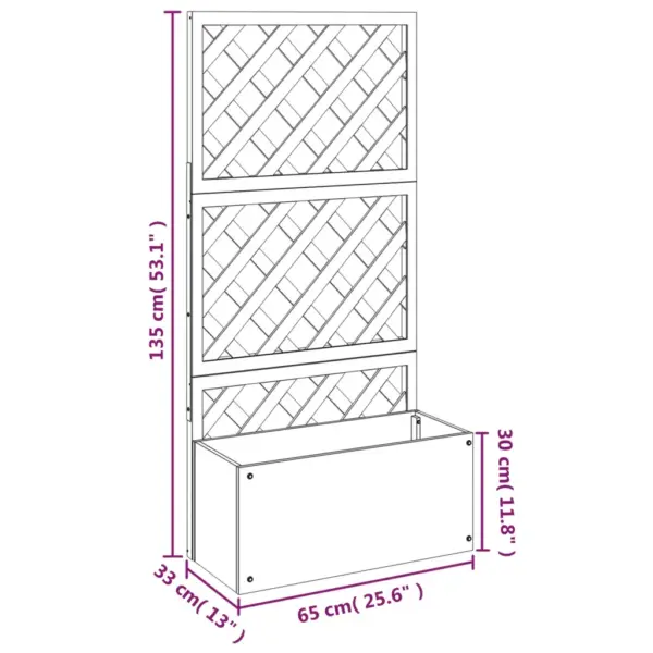 Hall WPC võreseinaga taimekast, 65 x 33 x 135 cm – 8