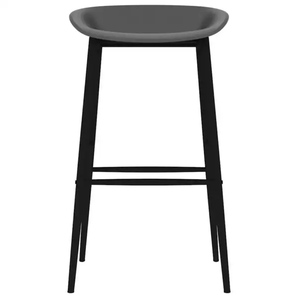 Hallid baaritoolid madala seljatoega, 2 tk, PP iste ja metalljalad, istme kõrgus 74,5 cm – 3