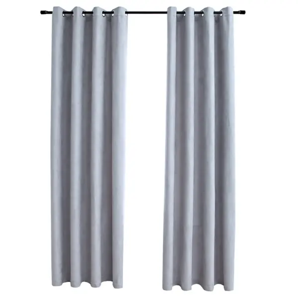 Pimendavad kardinad metallrõngastega, 2 tk, hall, 140 x 245 cm – 2