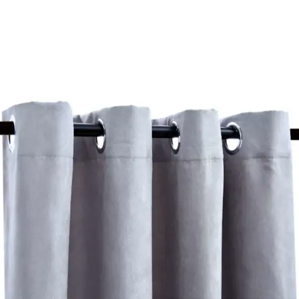 Pimendavad kardinad metallrõngastega, 2 tk, hall, 140 x 245 cm – 3