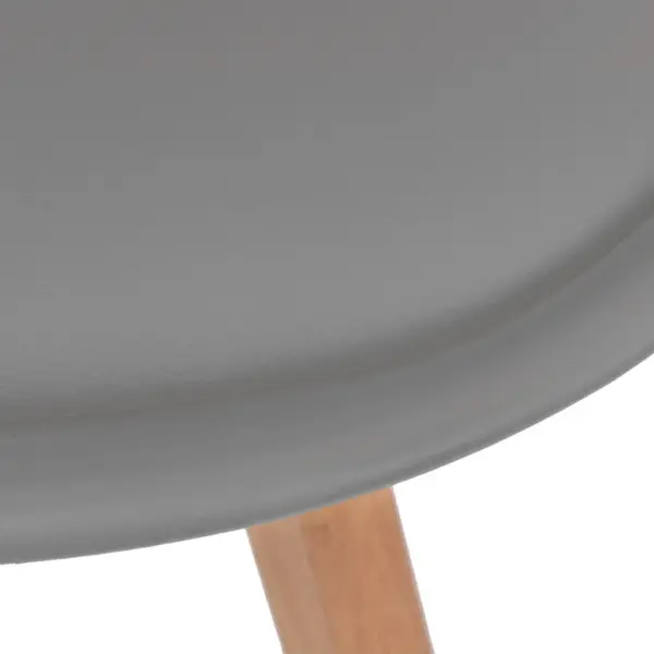 Hallid plastist söögitoolid kunstnahast istmepadja ja puidust jalgadega, 6 tk – 5