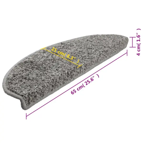Poolringikujulised trepimatid kahepoolse teibiga, 10 tk, hall, 65 x 21 x 4 cm – 9