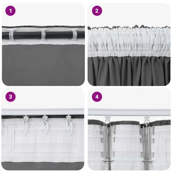 Pimendavad sametkardinad, 2 tk, hall, 260 x 140 cm - 7