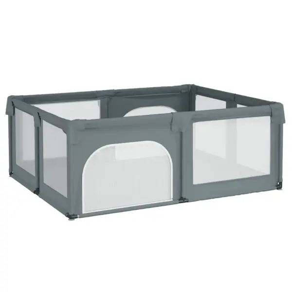 Helehall beebi mänguaedik kahekordsete lukuga ustega, Oxford-kangas, 190 x 150 x 70 cm – 2