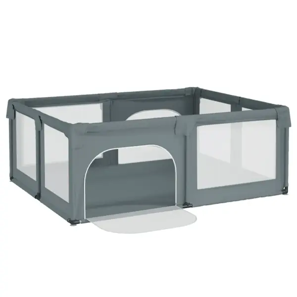 Helehall beebi mänguaedik kahekordsete lukuga ustega, Oxford-kangas, 190 x 150 x 70 cm – 5