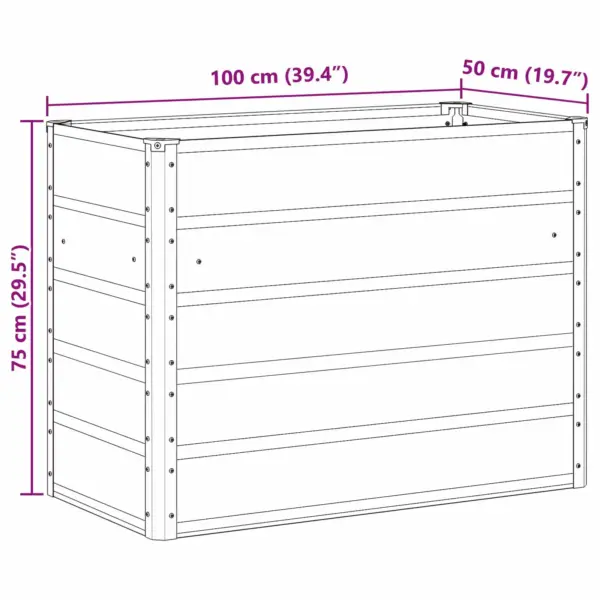 Helehall kuumtsingitud terasest taimekast, 100 x 50 x 77 cm – 7