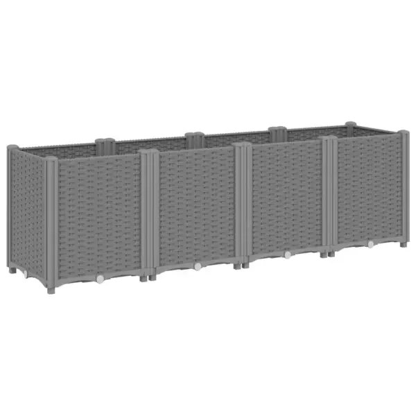 Helehall modulaarne aia taimekast 4 lillekastiga, PP, 160 x 40 x 53 cm – 2