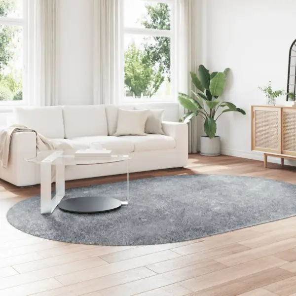 Ovaalne kõrge narmaga shaggy vaip NAVARRA, helehall, 300 x 200 cm – 3