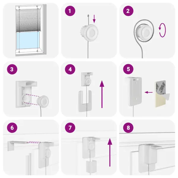 Helehall plisseeritud ruloo privaatsuse tagamiseks, 85 x 150 cm, 100% polüester – 5