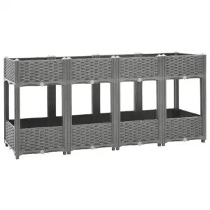 Helehall rotangimustriga taimelava, polüpropüleen, 160 x 40 x 71 cm