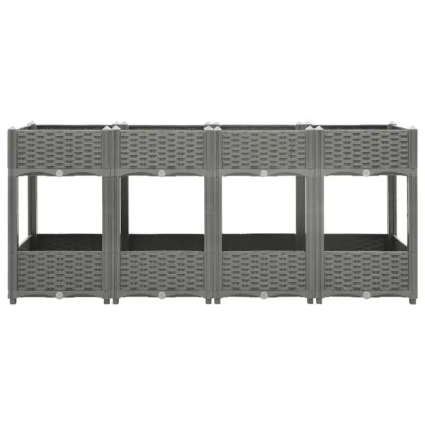 Helehall rotangimustriga taimelava, polüpropüleen, 160 x 40 x 71 cm – 3