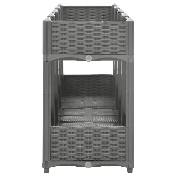 Helehall rotangimustriga taimelava, polüpropüleen, 160 x 40 x 71 cm – 4