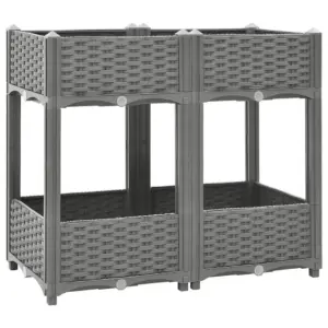 Helehall rotangimustriga taimelava polüpropüleenist, 80 x 40 x 71 cm