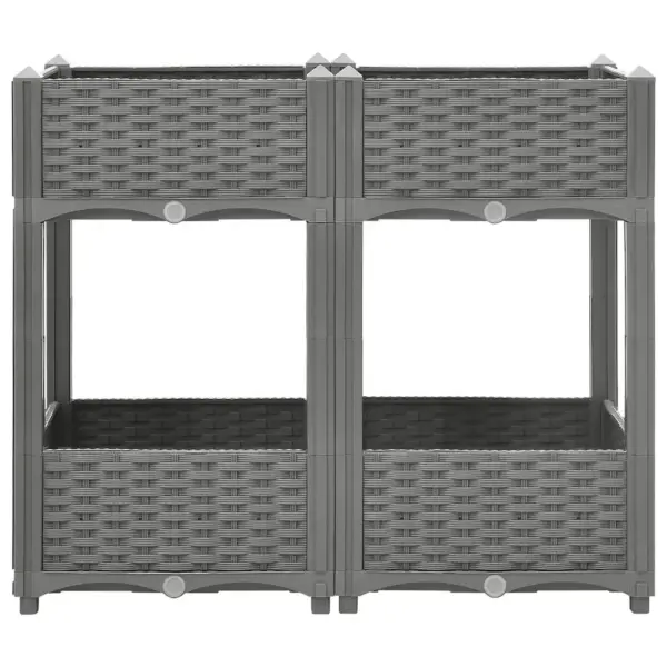 Helehall rotangimustriga taimelava polüpropüleenist, 80 x 40 x 71 cm – 3