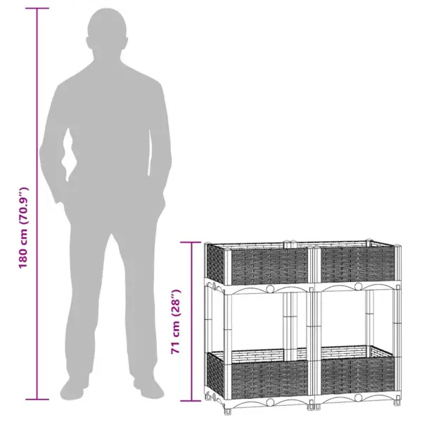 Helehall rotangimustriga taimelava polüpropüleenist, 80 x 40 x 71 cm – 8
