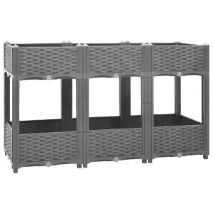 Helehall taimelava rotangimustriga, polüpropüleen, 120 x 40 x 71 cm