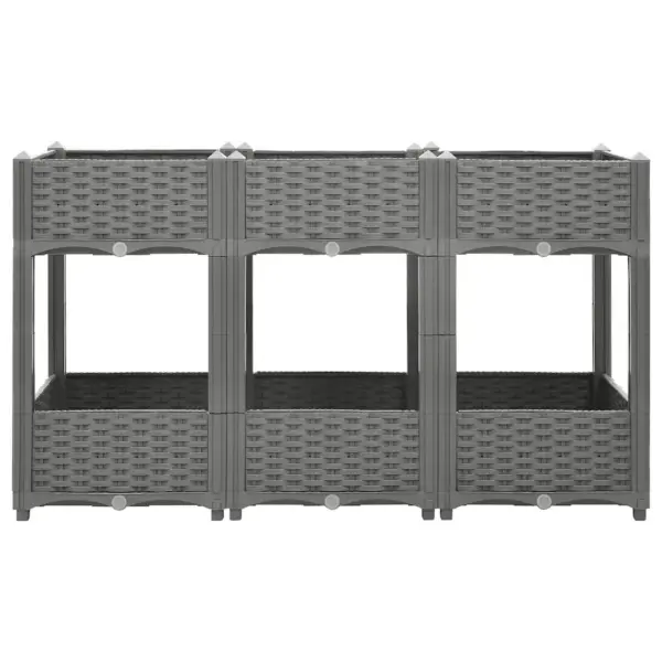 Helehall taimelava rotangimustriga, polüpropüleen, 120 x 40 x 71 cm – 3