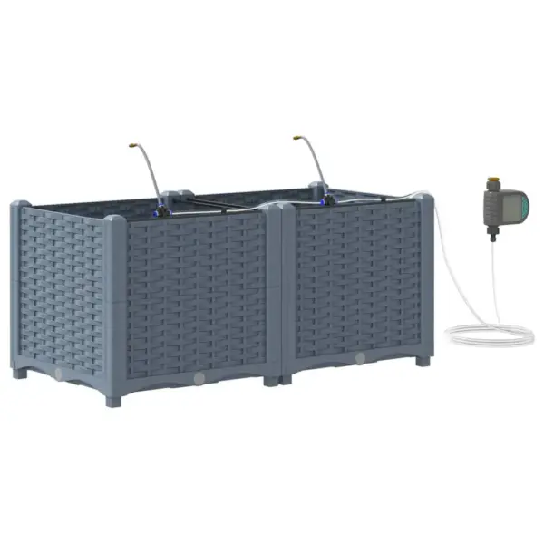 Aia istutuskastid kastmissüsteemiga, 2 tk, helehall teras, 80 x 40 x 37,5 cm – 2