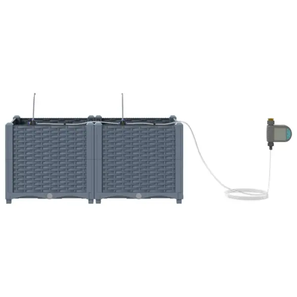 Aia istutuskastid kastmissüsteemiga, 2 tk, helehall teras, 80 x 40 x 37,5 cm – 6