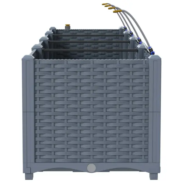 Terasest istutuskast kastmissüsteemiga, helehall, 3-osaline, 120 x 40 x 37,5 cm – 7