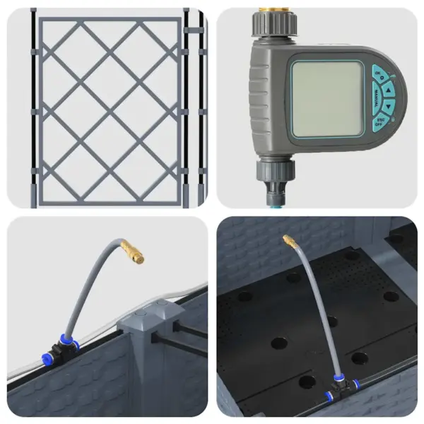 Aia istutuskast ronitaimede tugiraamiga, 2 tk, helehall teras, 80 x 40 x 126 cm – 8