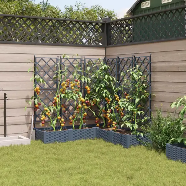 Aia istutuskastid trelliseintega, 5 tk, helehall teras, 120 x 120 x 125,5 cm – 3