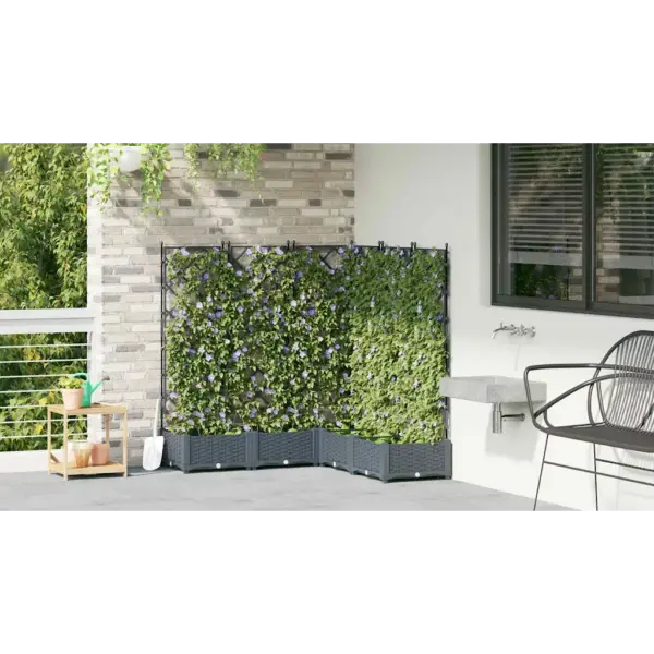 Aia istutuskastid trelliseintega, 5 tk, helehall teras, 120 x 120 x 125,5 cm – 4