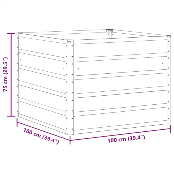 Helehall terasest taimekast, 100 x 100 x 75 cm – 7