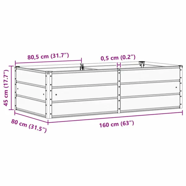 Helehall terasest taimekast, 160 x 80 x 45 cm – 7
