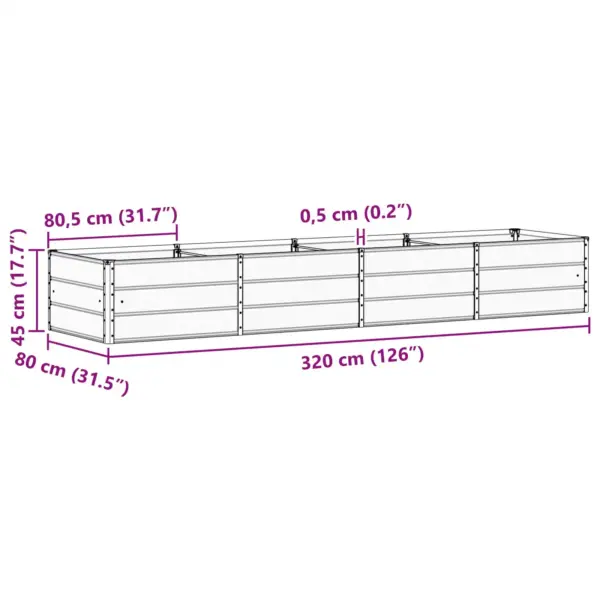Helehall terasest taimekast 320 x 80 x 45 cm – 7
