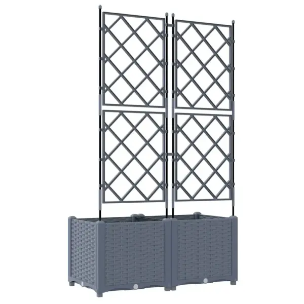 Helehall terasest istutuskast trellisega, 2 tk, 80 x 40 x 143 cm - 7