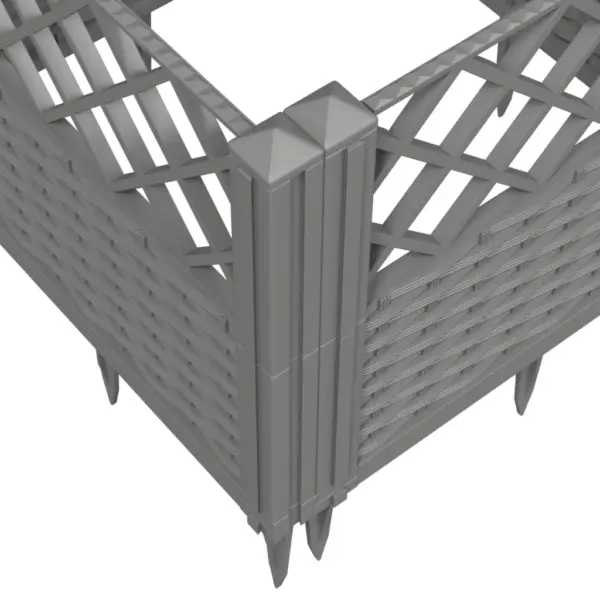 Vaiadega taimekast rotangimustriga, helehall PP, 43,5 x 43,5 x 43,5 cm – 7