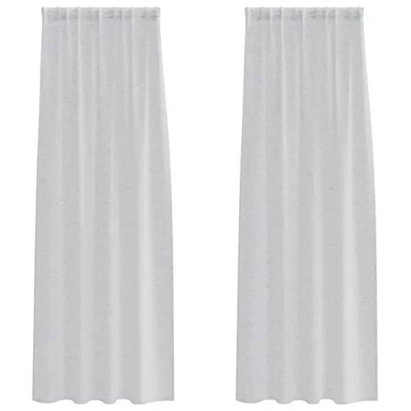 Läbipaistev helehall voile-aknakardin, 2 tk, polüester, 225 x 140 cm – 2