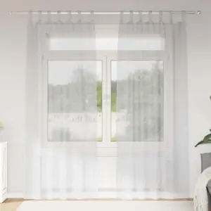 Läbipaistvad voile-kardinad, 2 tk, helehall polüester, 225 x 140 cm