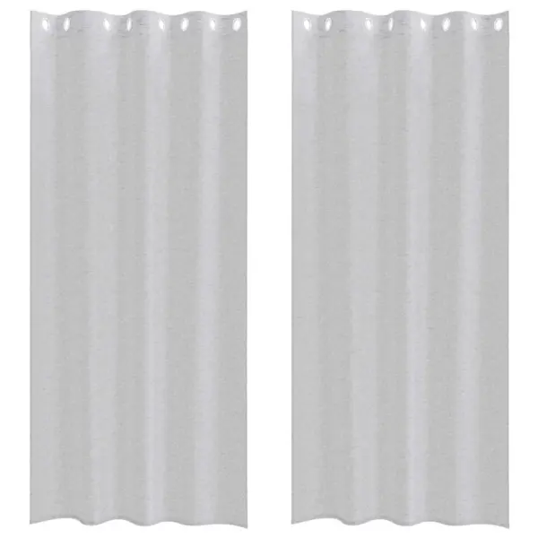 Läbipaistvad voile-kardinad 2 tk, helehall, 225 x 140 cm, polüester – 2